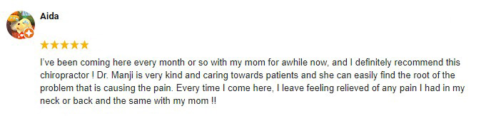 Chiropractic Yonge and St. Clair in Toronto ON Patient Testimonial Aida
